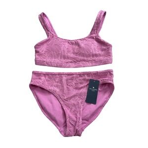 Abercrombie Kids Pink Floral Textured Bikini Set Size 11/12 - NWT